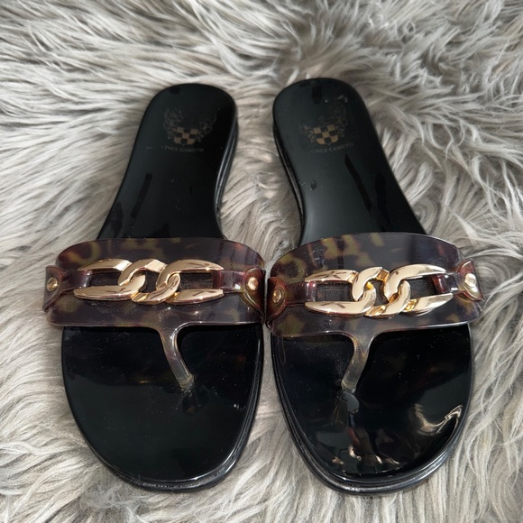 EUC Vince Camuto Evolet Flip Flop in Tortoise Shell Size 8 - Picture 2 of 7